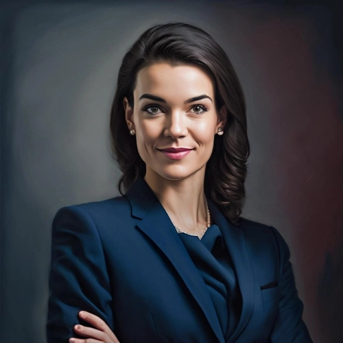 oil painting of a female attorney