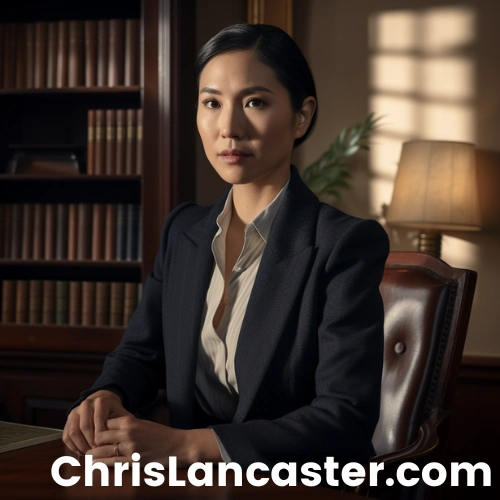 Asian female attorney in her office looking at the camera